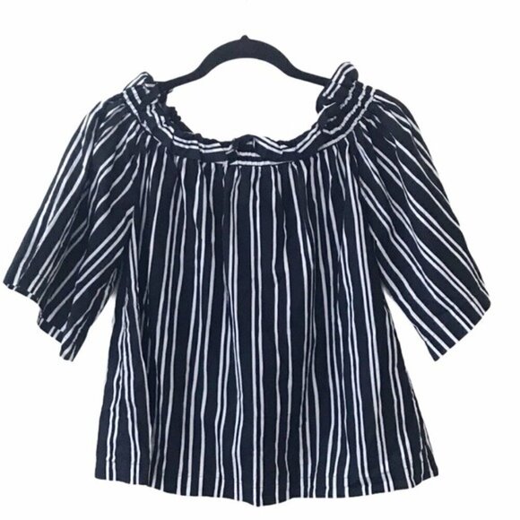 H&M Off The Shoulder Bardot Style Stripe Top - Picture 2 of 6